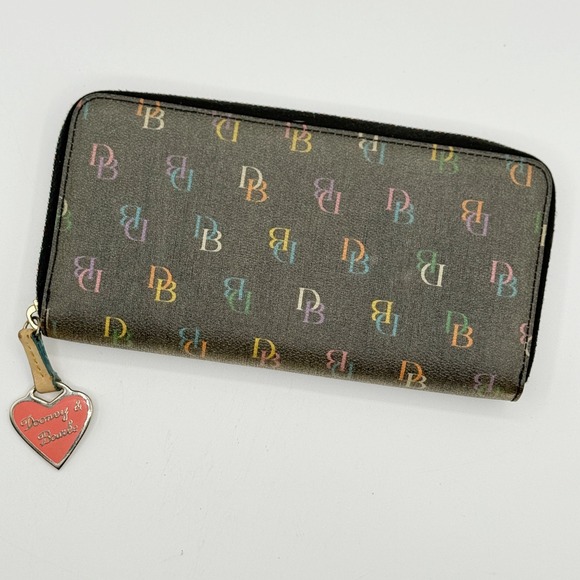 DOONEY & BOURKE Rainbow Zip Around Continental Signature DB Wallet (8" x 4") - Picture 1 of 10